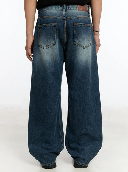 Men's Washed Wide-Leg Jeans IM502
