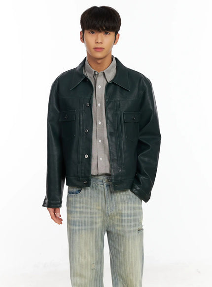 men-s-green-leather-trucker-jacket-if504