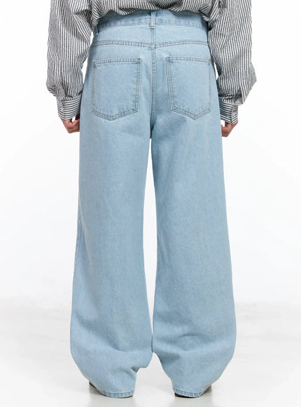 Men's Light Washed Wide Leg Jeans IM511