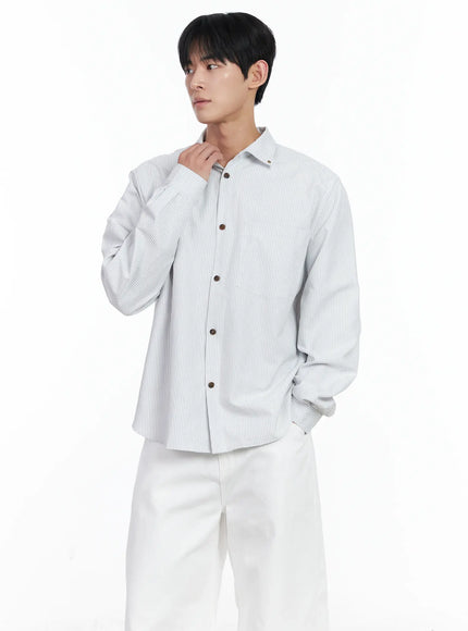 mens-simple-striped-button-up-shirt-ij521