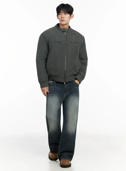 mens-two-way-zipper-biker-jacket-dark-green-if517