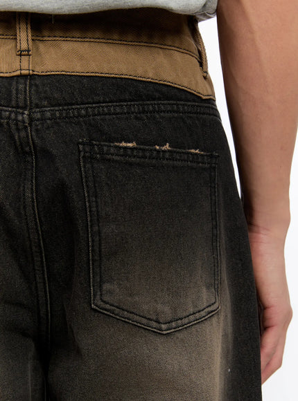 mens-two-tone-contrast-flare-jeans-in528