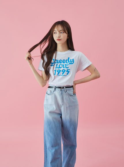 Gradient Wide Leg Jeans BY27