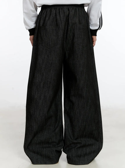 Men's Snap Button Wide-Leg Jeans ID502