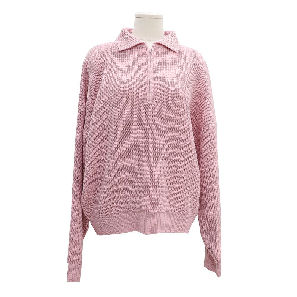 Half Zip-up Knitted Sweat Shirt OA01