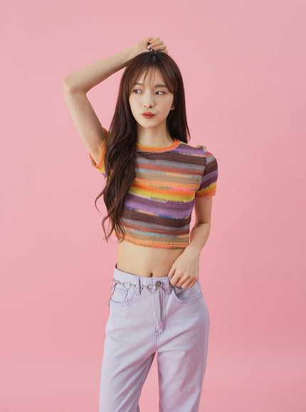 Side Slit Semi Wide Colorful Pants BY30
