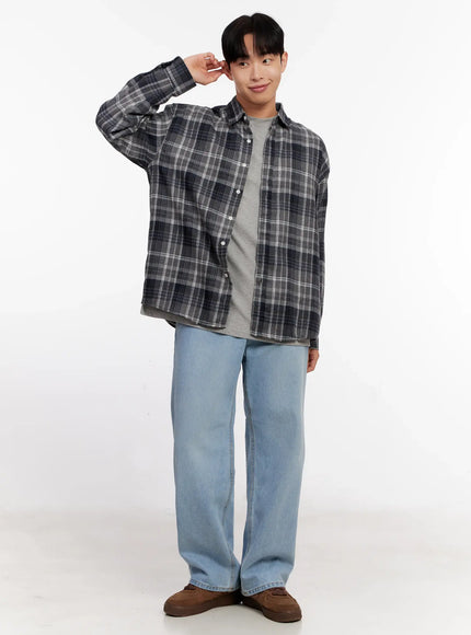 mens-casual-plaid-check-shirt-io528