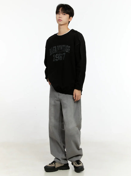 Men's Vintage Graphic Crewneck Sweatshirt IO531