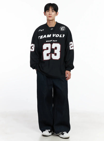 mens-sporty-long-sleeve-jersy-ij521 / Black