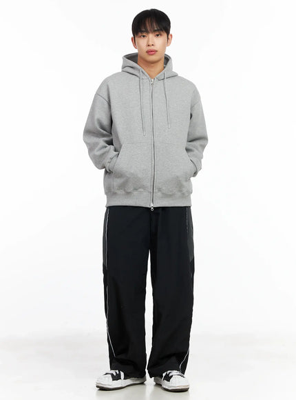 mens-double-zip-up-hoodie-im516 / Gray
