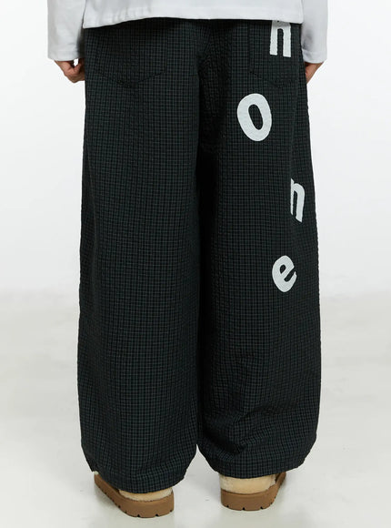 mens-mini-check-pattern-pin-tuck-wide-parachute-pants-if511