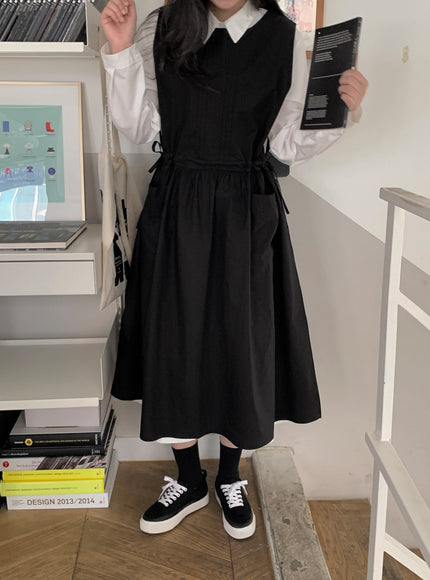Pintuck Drawstring Waist Dress BA15