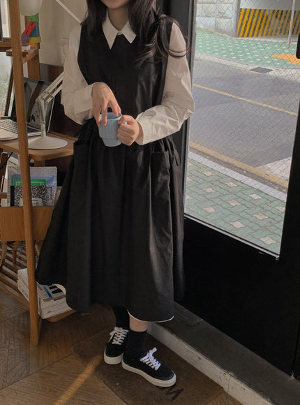 Pintuck Drawstring Waist Dress BA15