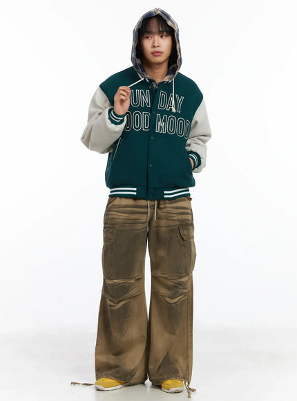 Spray Washed String Cargo Pants ID515