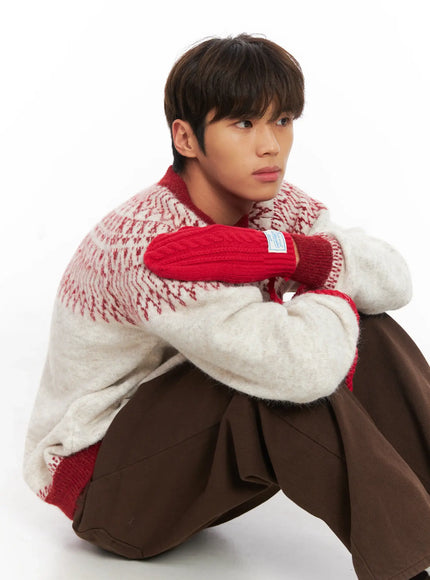 Men's Nordic Pattern Cardigan ID511