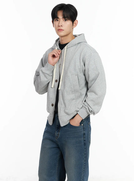 mens-casual-zip-up-hoodie-im518 / Gray