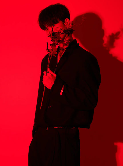 Men's Fringe Detail Cropped Wool Jacket IN503