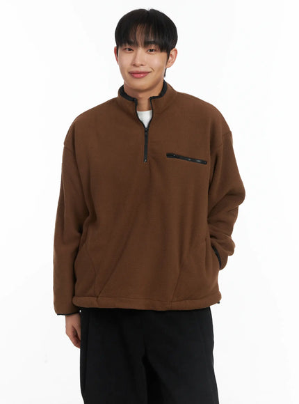 warm-fleece-quarterzip-id515 / Brown