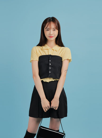 Basic Formal Pleated Mini Skirt BA27