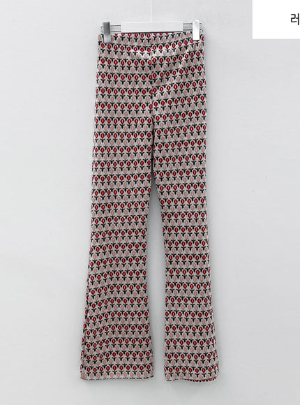 Floral Print Bootcut Pants BS-A27121102