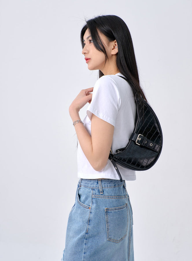 Faux Leather Shoulder Bag BA325