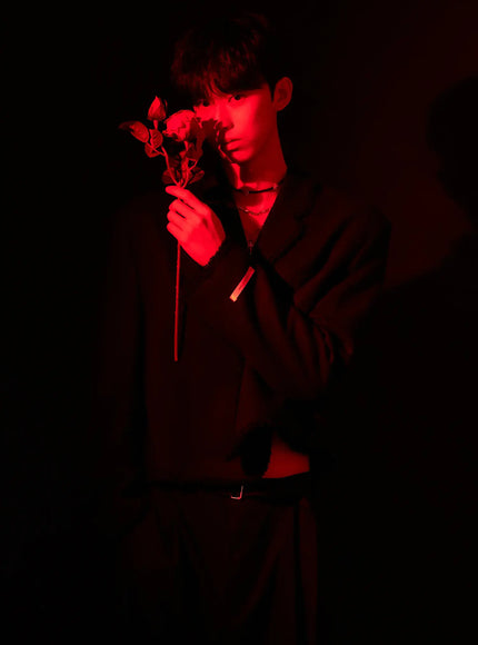 Men's Fringe Detail Cropped Wool Jacket IN503