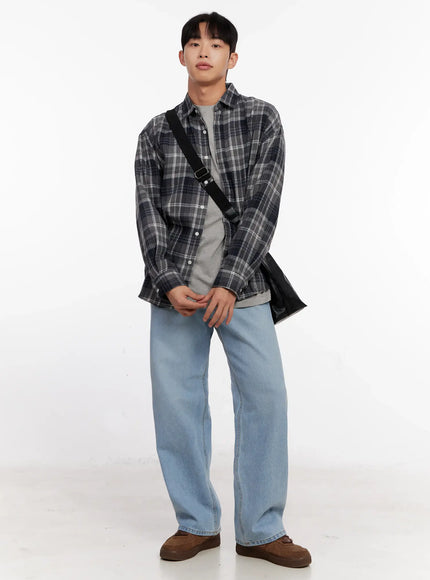 mens-casual-plaid-check-shirt-io528