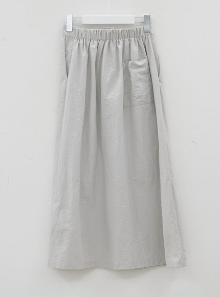Nylon Maxi Skirt with Banded Back BJ03