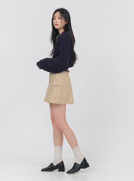 Double Pocket Pleated Mini Skirt OA01