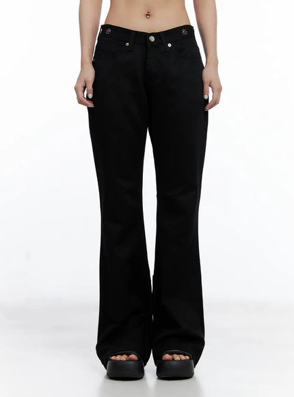 rhinestone-studded-flare-pants-cl511