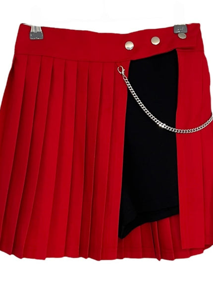 Pleated Mini Skirt with Chain #Original Kpop #121692