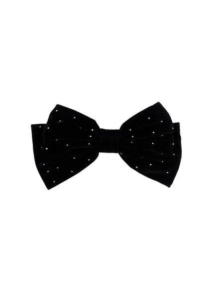 velvet-bow-hair-clip-in528 / Black