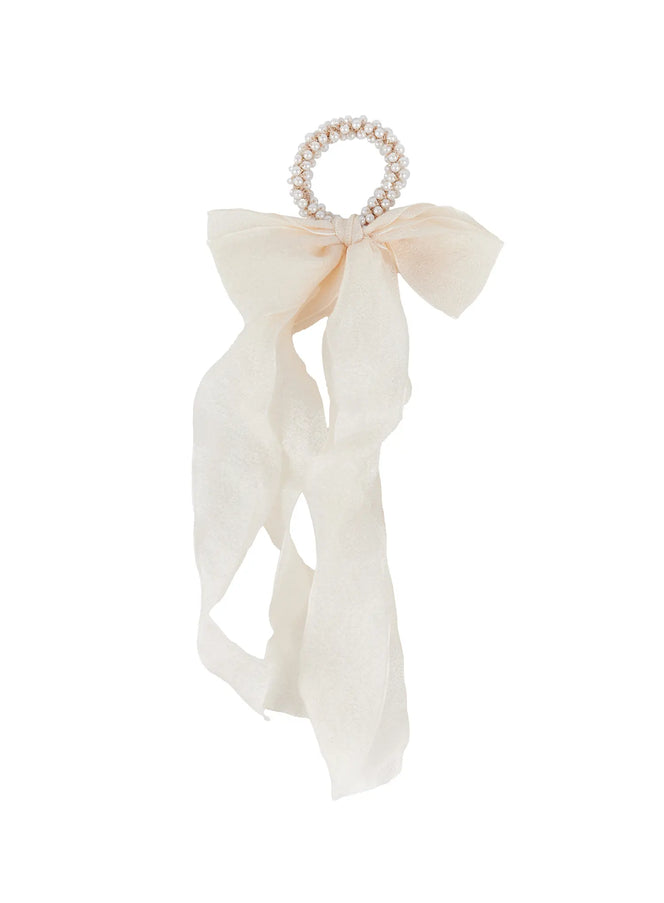 pearl-ribbon-hairband-in528 / Beige