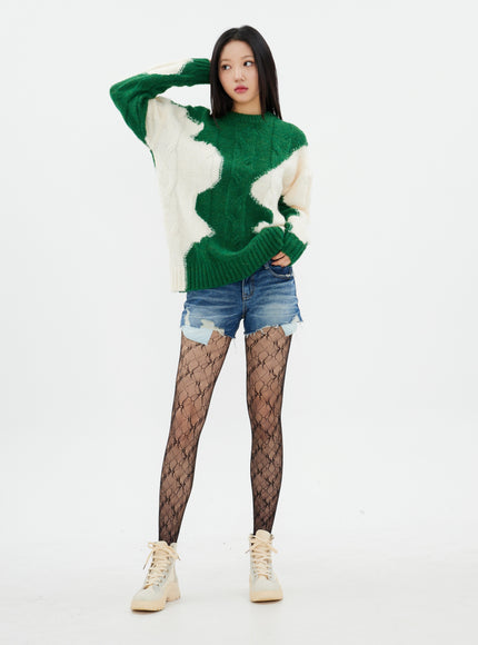 Mid Rise Distressed Mini Shorts K2302