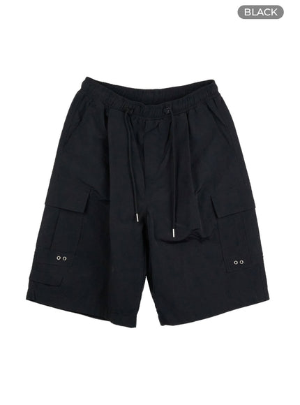 mens-activewear-cargo-shorts-il412 / Black