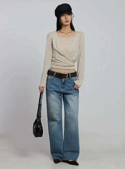 casual-wrap-v-neck-top-set-im520
