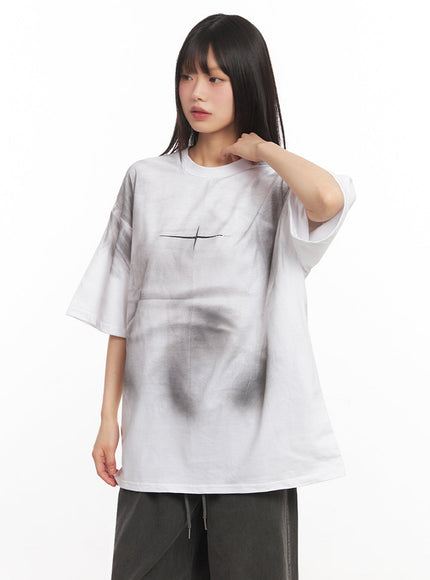 Spray-Dye Graphic Oversize T-Shirt IY502