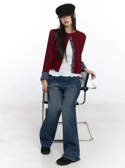 checkered-accent-fleece-cardigan-f517