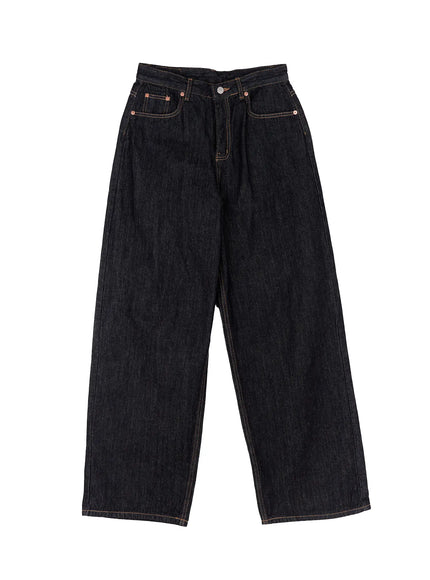 Malia Fleece-Lined Dark Wash Wide Jeans IJ502