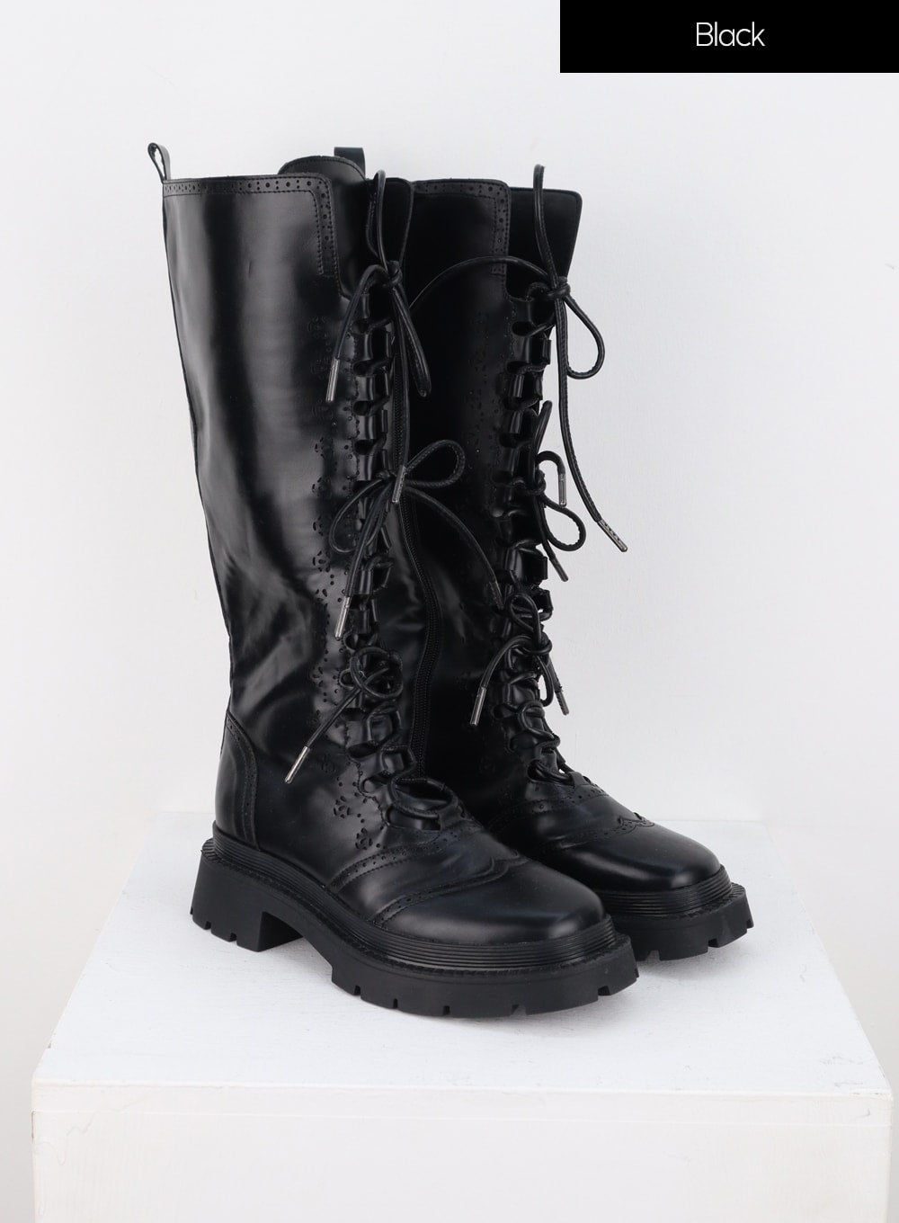 Lace up 2025 faux leather boots