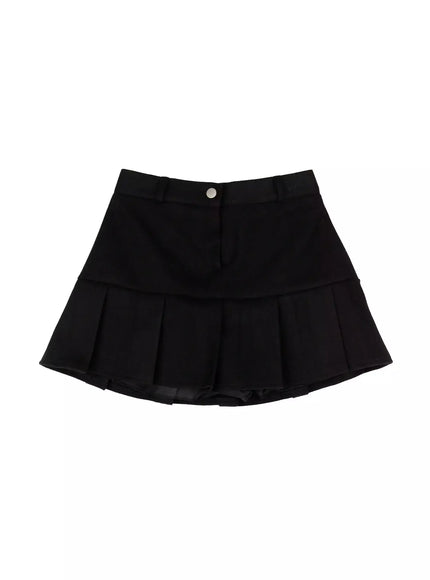 Fleece Pleated Mini Skirt IJ516