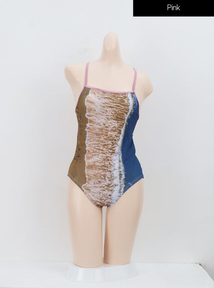 Seaside Print Swimsuit IA314
