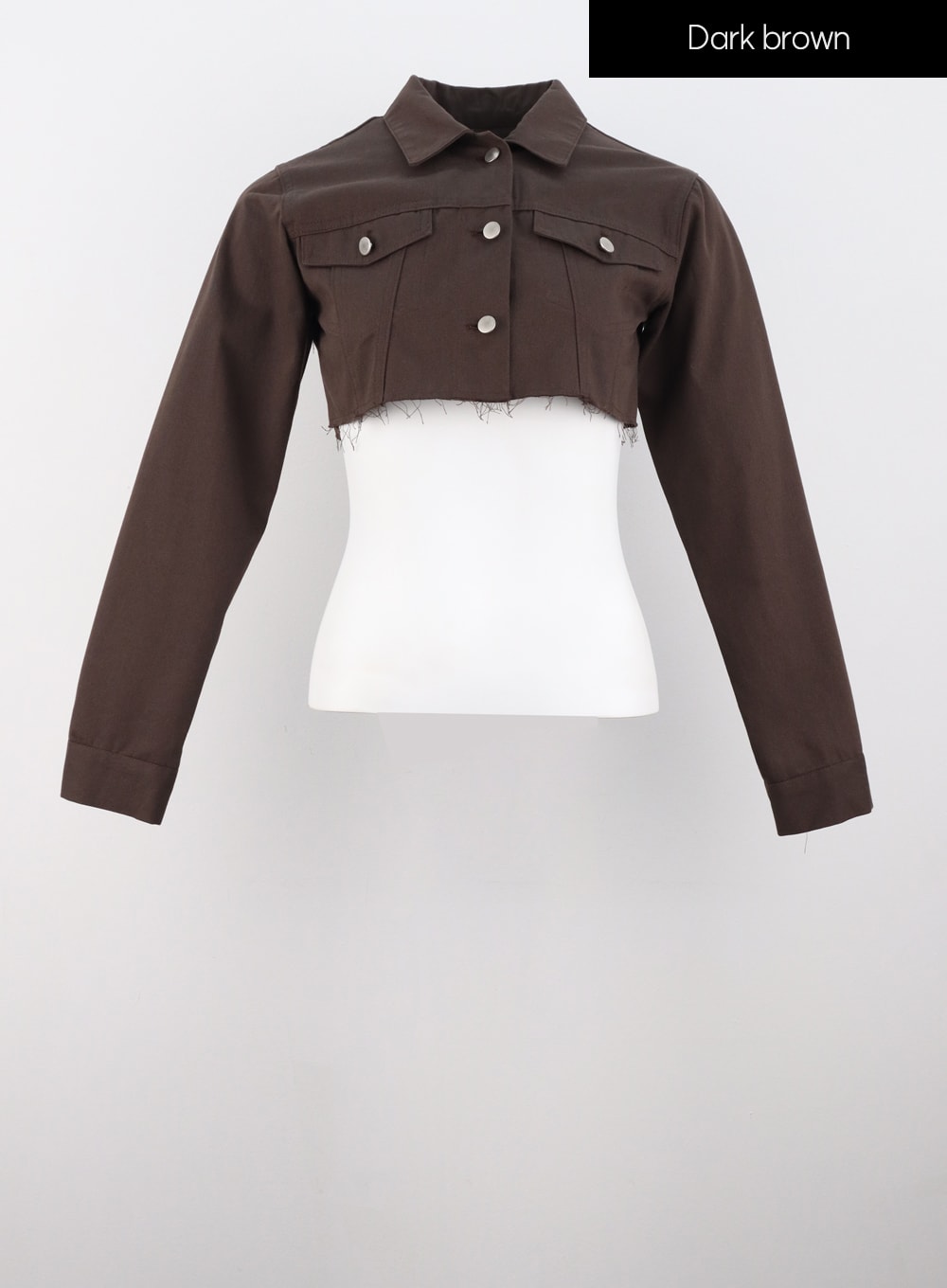 Cut Out Hem Crop Jacket IS322