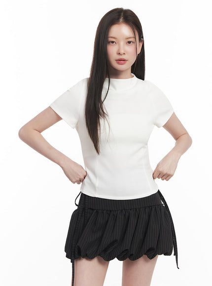 Classy Mock-Neck Blouse Top IY509