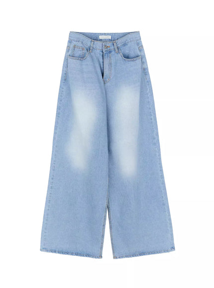 Ramos Washed Wide-Leg Jeans IS516
