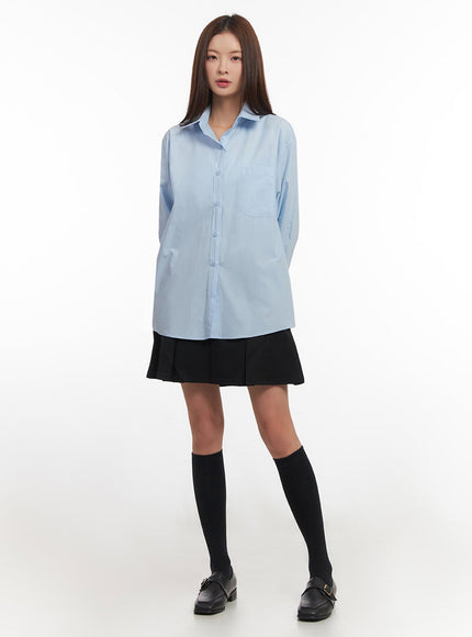 Relaxed-Fit Collared Button-Up Shirt IM514