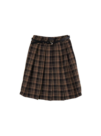 checkered-pleated-midi-skirt-ij527