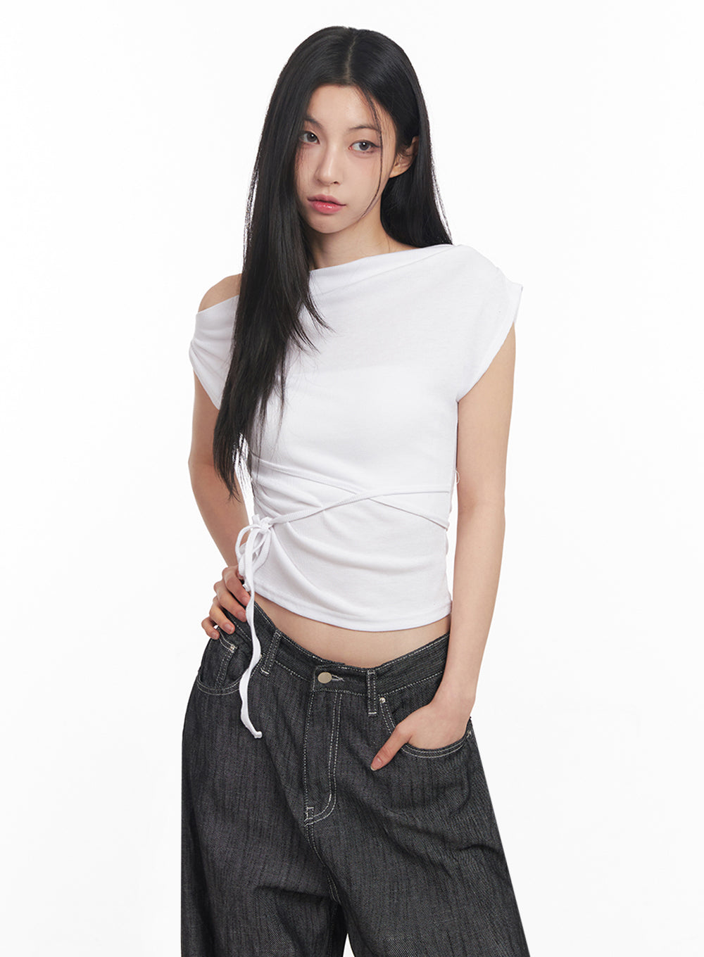asymmetric-short-sleeve-wrap-shirt-iy516