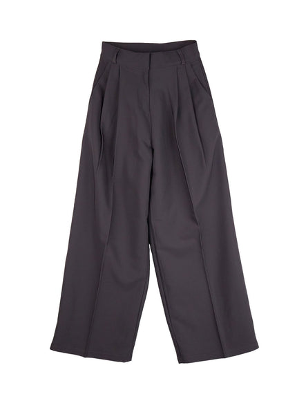 Classic Pintuck Wide-Fit Slacks IJ527