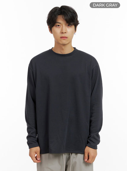 mens-loose-round-neck-long-sleeve-dark-gray-ig409